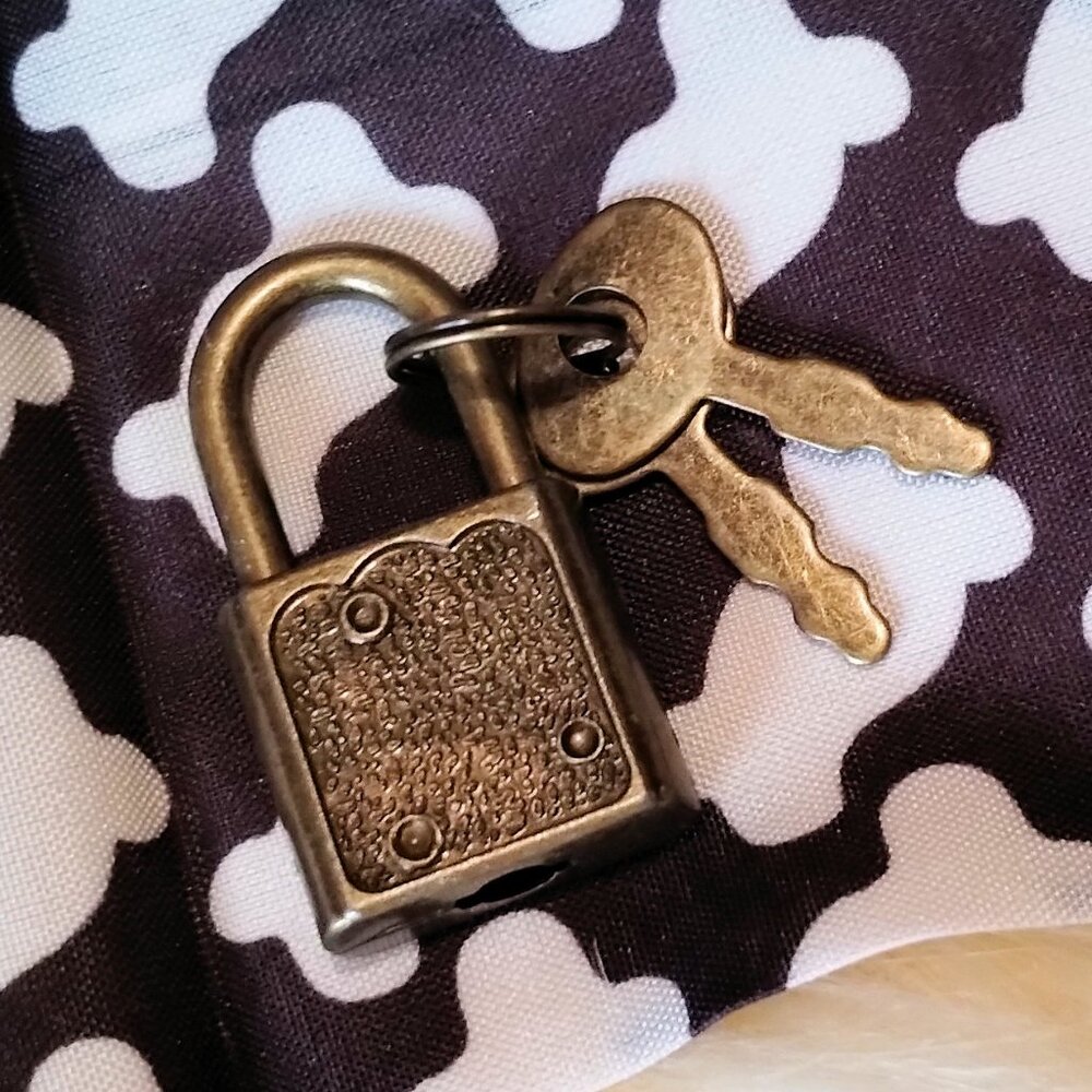 Woof! Dog Bone Scarf and Lock and Key Set - Picture 3 of 4